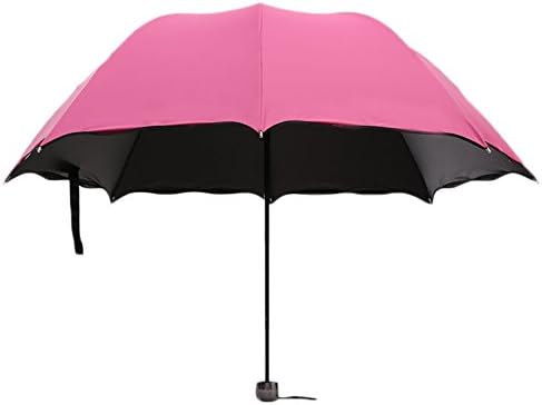 Noemie Women Summer Colorful Magical Flouncing Umbrella Flowering Contact with Water (Pink)