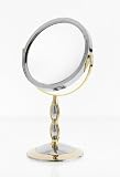 Vanity 7X/1X Mirror, Two Tone Chrome & Gold with Braided Stem