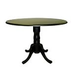 Carolina Cottage 42-Inch Round Drop Leaf Table, Antique Black by Carolina Chair & Table