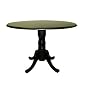 Carolina Cottage 42-Inch Round Drop Leaf Table, Antique Black