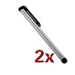 GTMax Silver Touch Screen Stylus Pen - 2 Pack For Sprint Samsung Instinct HD SPH-M850 Cell Phone