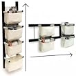 Storage/Magazine Rack with 4 Canvas Baskets By Winsome Furniture