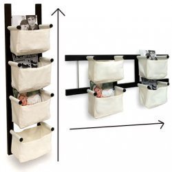 Storage/Magazine Rack with 4 Canvas Baskets By Winsome Furniture
