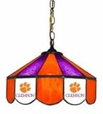 Clemson Tigers Large Swag Hanging Stained Glass Lamp