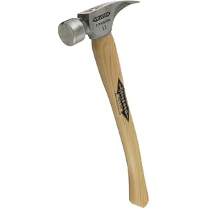 Stiletto Ti12SC-16 Ti 12-Ounce Smooth Face Hammer with a Curved 16-Inch Hickory Handle by Stiletto