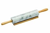from Premier Housewares Premier Housewares 46 cm Rolling Pin with Wood Handles and Stand, White Marble Model 1001128