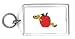 Keychain with apple, worm, food, animal, fruit