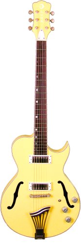 MusicalInstruments: Luna Athena Hollowbody Acoustic Guitar, Sun Mist