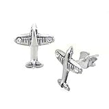 Adorable Sterling Silver Crystal Stud AIRPLANE Earrings