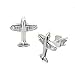 Adorable Sterling Silver Crystal Stud AIRPLANE Earrings