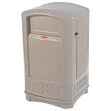 Trash Receptacle, 50 Gallon, Hinged Doors, 42