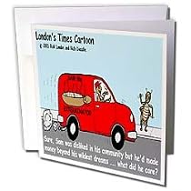 Londons Times Funny Bugs and Slugs Cartoons - Most Unpopular Insect In Town - Greeting Cards-12 Greeting Cards with envelopes