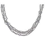 Pink Sapphire Wrappable Figaro Sterling Silver Necklace, 50