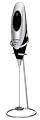 BonJour Primo Latte Frother with Stand, Black/Brushed Aluminum