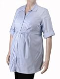 Motherhood Maternity: Plus Size Elbow Sleeve Shirt Collar Empire Waist Maternity Tunic