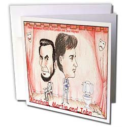 Londons Times Funny Panel Hollywood Cartoons - Abraham, Martin, And John - Greeting Cards-12 Greeting Cards with envelopes