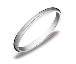 Women's 10k White Gold 2mm Traditional Wedding Band Ring, Size 4