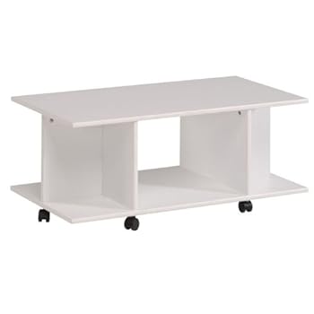 Essentielle Table Basse Blanc 88 X 38 X 43 Cm - Couleur : Blanc