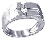 0.15Ct. 14K.White Gold Diamond Men's Ring
