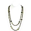 HinsonGayle Artisan Collection "Anastasia" Double Strand Green Cultured Pearl and Agate Necklace