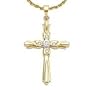 14K Yellow Gold Diamond Cross