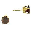 14K Yellow Gold Round Garnet Stud Earrings