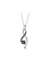 Blue Diamond Infinity Pendant Necklace in Sterling Silver with Chain