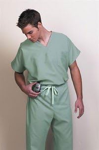 Fashion Seal 78750-XL Scrub Top Unisex 1 Pkt V-Neck Sage XL Ea