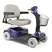 Maxima 4-Wheel HD Scooter w/ 55AH Batteries & Charger + Flat Free Tires - Color Viper Blue - 22x18 Hi-Back DLX Brown Fabric Seat  : image