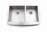 0233AP 60/40 Apron Front Farm House 16 Gauge Double Bowl 304 Surgical Stainles Steel Sink