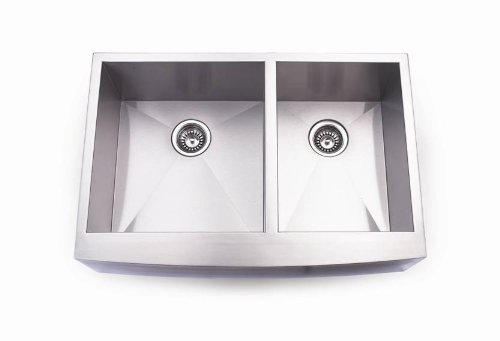0233AP 60/40 Apron Front Farm House 16 Gauge Double Bowl 304 Surgical Stainles Steel Sink