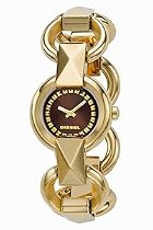 Diesel DZ5155 Ladies Digital Black Dial Stainless Steel Gold Plated Bracelet Watch