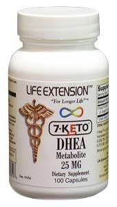 Life Extension 7 Keto DHEA 25 Mg Capsules, 100-Count