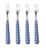 Cocktail Fork-Blue Gingham Handle