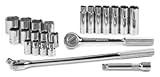 SK 4123-6 23 Piece 1/2-Inch Drive 6 Point 7/16-Inch to 1-1/4-Inch Standard and Deep Socket Set
