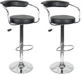 Black - Omicron Kitchen Padded Bar Stool (Set of 2)