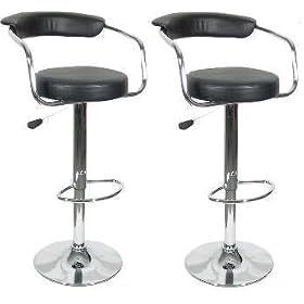 Click here to buy Black - Omicron Kitchen Padded Bar Stool (Set of 2) by Lexington Modern.