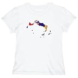 T-Shirt Womens White  Turks And Caicos Islands - Country Map Color Simple Countries