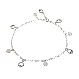 Sterling Silver Claddagh and Bead Charm Anklet