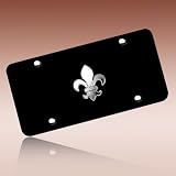 Fleur-De-Lis Emblem Black License Plate