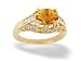 Jewelry : 14K Yellow Gold Genuine Oval Citrine and Diamond Antique Style Ring