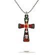 Ayala Bar Cross Necklace - The Classic Collection - in Fire Red, Mint and Silver Tones #5189R ANK ONK