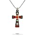 Ayala Bar Cross Necklace - The Classic Collection - in Fire Red, Mint and Silver Tones #5189R ANK ONK