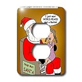Rich Diesslins Funny Christmas Cartoons - Santa and Future Beauty Pagent Contestant - Light Switch Covers - 2 plug outlet cover
