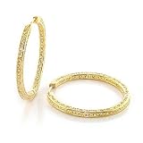 Fashion CZ Earrings - Small Size Gold Plated Pave CZ Hoop Earrings