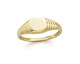 14k Small Round Signet Ring - Size 7.0