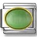 Oval August Peridot Birthstone Italian charm title=
