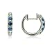 14k White Gold Blue Sapphire and Diamond Hinged Earrings