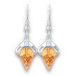 Rhodium Brass with Champagne Cubic Zirconia Earrings Weight: 11.70gm