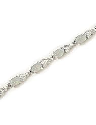 14kt Yellow Gold Oval Opal and Diamond Bracelet